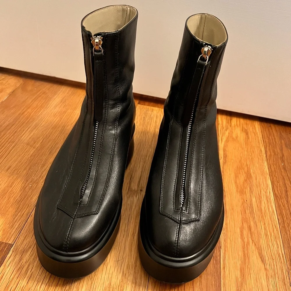 The Row Zipped Boots in Black Leather - Picture 7 of 8